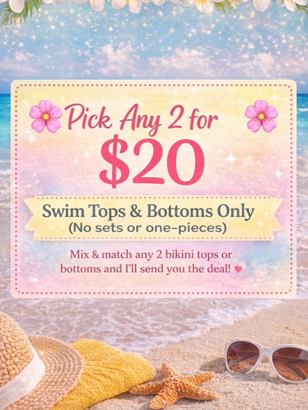 🌸 2 for $20 Swim Tops Bottoms Bundle Deal 🌸